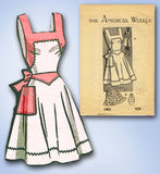 1940s Vintage American Weekly Sewing Pattern 3852 Misses Full Bib Apron 32 34 B