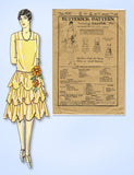 1920s Original Vintage Butterick Pattern 1232 Misses Flapper Cocktail Dress 33 B