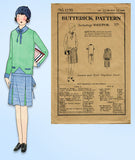 1920s Vintage Butterick Sewing Pattern 1259 Uncut Girls Flapper Dress Sz 12 29B