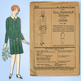 1920s VTG Butterick Sewing Pattern 1562 Uncut Little Girls Flapper Dress Sz 10