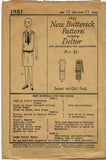 1920s Vintage Butterick Sewing Pattern 1981 Uncut Girls Flapper Dress Sz 10 27B