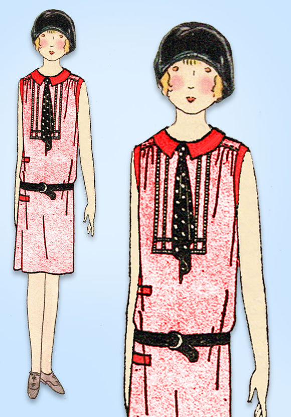 1920s Vintage Butterick Sewing Pattern 1981 Uncut Girls Flapper Dress Sz 10 27B