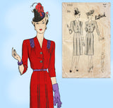 Butterick 2322: 1940s Misses WWII Dinner Dress Sz 38 Bust Vintage Sewing Pattern