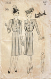 Butterick 2322: 1940s Misses WWII Dinner Dress Sz 38 Bust Vintage Sewing Pattern