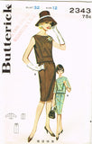 1960s Vintage Butterick Sewing Pattern 2343 Misses Two Piece Dress Size 32 Bust