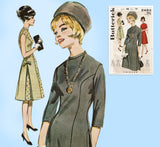 1960s Vintage Butterick Sewing Pattern 2493 Cute Misses A Line Dress Sz 36 B