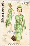 Butterick 2573: 1960s Misses Dress & Jacket Sz 35 Bust Vintage Sewing Pattern