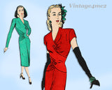 Butterick 3157: 1940s Chic Misses Cocktail Dress Sz 32 B Vintage Sewing Pattern