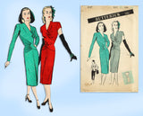 Butterick 3157: 1940s Chic Misses Cocktail Dress Sz 32 B Vintage Sewing Pattern