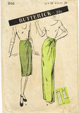 1940s Vintage Butterick Sewing Pattern 3165 Misses WWII Skirt w Side Drape 26 W -Vintage4me2