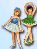 1960s Original Vintage Butterick Pattern 3168 Girls Dance Costume Tutu Set Sz 12