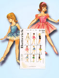 1960s Original Vintage Butterick Pattern 3168 Girls Dance Costume Tutu Set Sz 12