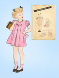 1940s Vintage Butterick Sewing Pattern 3198 WWII Baby Girls Pleated Dress Size 1