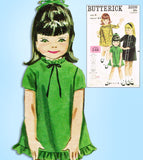 1960s Vintage Butterick Sewing Pattern 3310 Cute Toddler Girls A Line Dress Sz 6