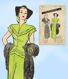 Butterick 3479: 1940s Misses Peplum Dress Sz 32 Bust Vintage Sewing Pattern