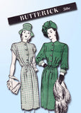 1940s Vintage Butterick Sewing Pattern 3611 Misses Street Dress Size 12 30 Bust