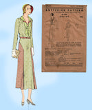 Butterick 3939: 1930s Rare Uncut Misses Dress Sz 38 Bust Vintage Sewing Pattern