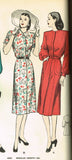 Butterick 4084: 1940s Misses Post WWII Day Dress Sz 30 B Vintage Sewing Pattern