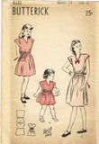 1940s Vintage Butterick Sewing Pattern 4131 Easy Uncut Toddler Girls Dress 6