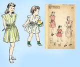 1940s Vintage Butterick Sewing Pattern 4131 Easy Uncut Toddler Girls Dress 6