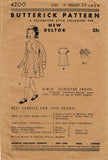 1930s Vintage Butterick Sewing Pattern 4200 Darling Toddler Girls Dress Size 6