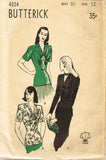 1940s Vintage Butterick Sewing Pattern 4324 Uncut Misses Blouse Gr8 Lines 30 B