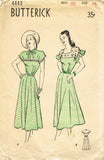 1940s Vintage Butterick Sewing Pattern 4443 Misses Street Dress Size 14 32 Bust