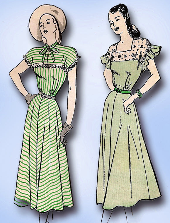 1940s Vintage Butterick Sewing Pattern 4443 Misses Street Dress Size 14 32 Bust