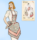 1940s Vintage Butterick Sewing Pattern 4530 Rare Easy Misses Shaped Apron Sz MED