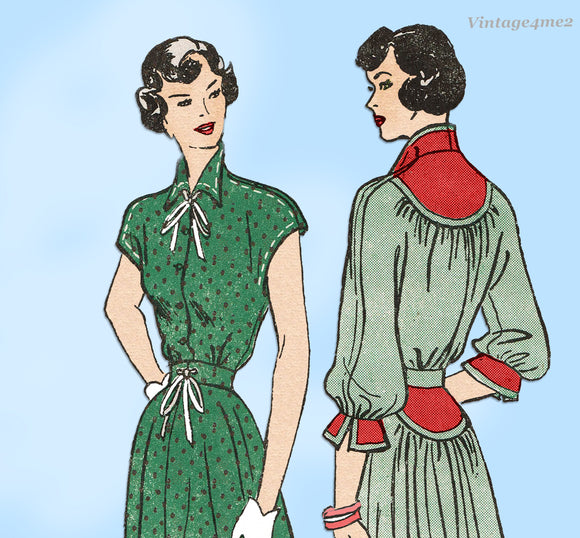 Butterick 4610: 1940s Stylish  Misses Street Dress Sz 32B Vintage Sewing Pattern