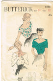 1940s Vintage Butterick Sewing Pattern 4888 Easy Misses Evening Blouse Sz 12 30B