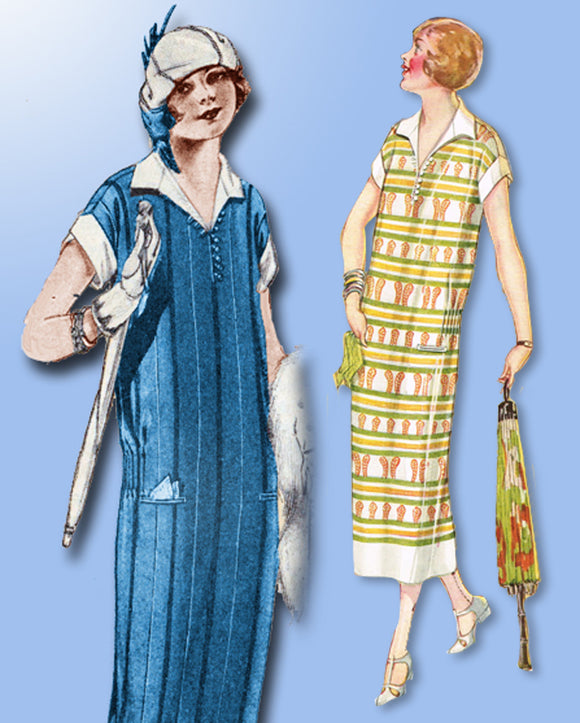 1920s Vintage Butterick Sewing Pattern 5211 Misses Early Flapper Dress Size 35 B - Vintage4me2