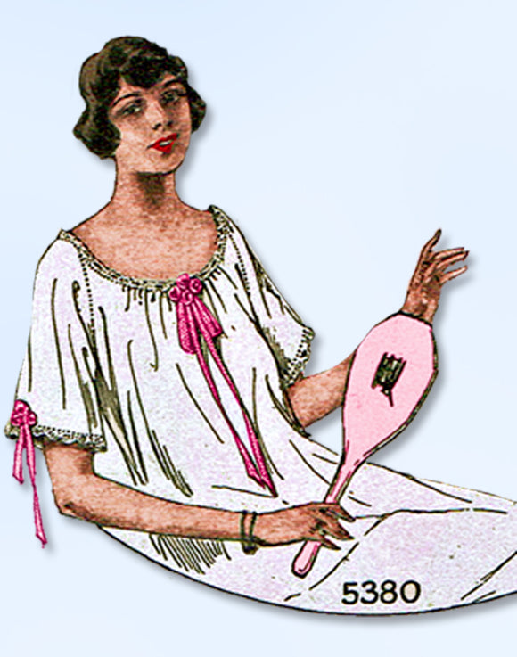 1920s Vintage Butterick Sewing Pattern 5380 Misses Raglan Nightgown Sz 36 Bust