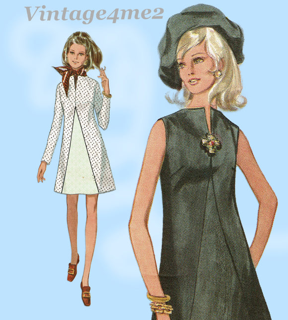 1960s Vintage Butterick Sewing Pattern 5506 Easy Misses Mod Dress Size 38 Bust