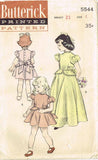 1950s Vintage Butterick Sewing Pattern 5544 Toddler Girls Peplum Dress Sz 4 23B