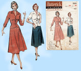 Butterick 5645: 1950s Lovely Misses 2 Piece Suit Sz 36 B Vintage Sewing Pattern