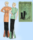 Butterick 5911: 1930s Misses Evening Gown & Tunic Sz 33B Vintage Sewing Pattern