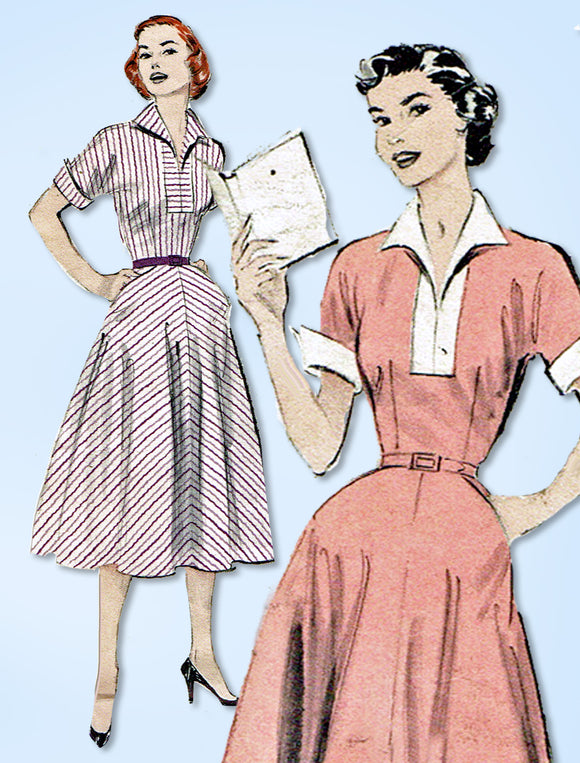 1950s Original Vintage Butterick Pattern 6431 Misses House Dress Size 38 Bust