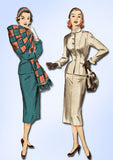 1950s Vintage Butterick Sewing Pattern 6648 Uncut Misses Mid Mod Suit Sz 16 34B