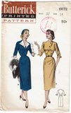 1950s Vintage Butterick Sewing Pattern 6672 Stunning Misses Street Dress Sz 32 B