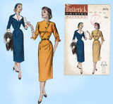 1950s Vintage Butterick Sewing Pattern 6672 Stunning Misses Street Dress Sz 32 B