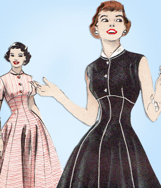 1950s Vintage Butterick Sewing Pattern 6913 Uncut Empire Princess Dress Sz 30 B - Vintage4me2