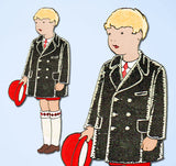 1920s Vintage Butterick Sewing Pattern 7056 FF Toddler Boys Over Coat Sz 5 25B - Vintage4me2