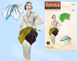 1950s Vintage Butterick Sewing Pattern 7142 Easy Misses Hostess Apron Fits All