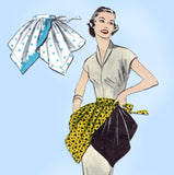 1950s Vintage Butterick Sewing Pattern 7142 Easy Misses Hostess Apron Fits All