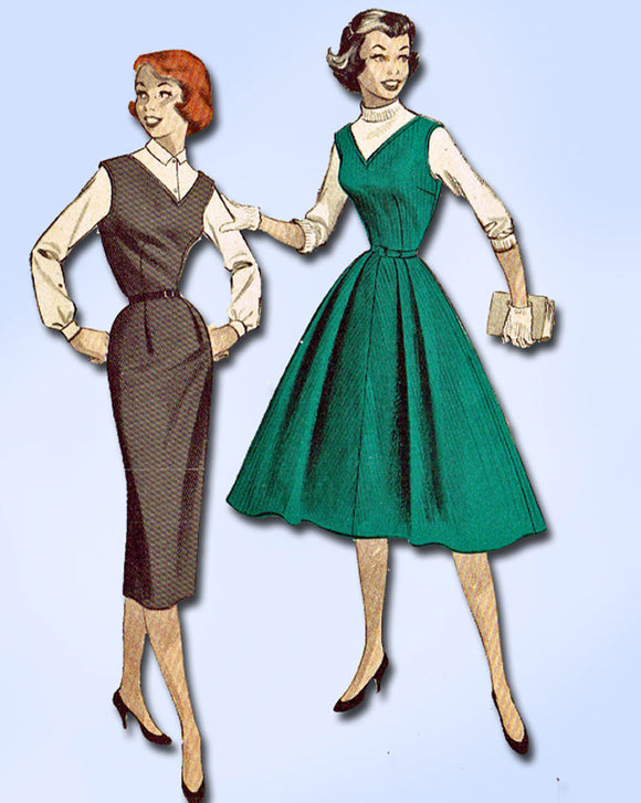 1950s Misses Butterick Sewing Pattern 7432 Uncut Misses Jumper Dress Sz 14 32B