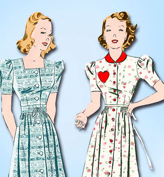 1930s Vintage Butterick Sewing Pattern 7791 Uncut Junior Misses Dress ...