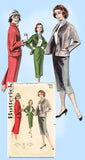 1950s Original Vintage Butterick Pattern 7901 Uncut Misses Slender Suit Sz 34B