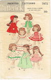 1950s Vintage Butterick Sewing Pattern 7972 8 Inch Ginny Doll Clothes ORIGINAL