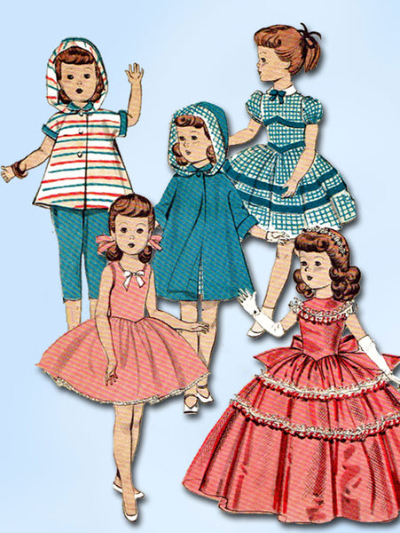 1950s Vintage Butterick Sewing Pattern 7975 16 Inch Toni Walker Doll Clothes - Vintage4me2